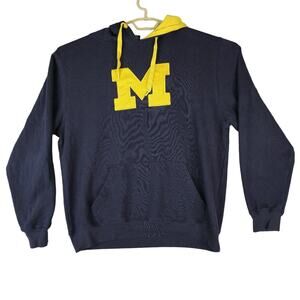 Michigan Wolverines Hoodie Mens Large Colosseum Athletics Sweater Blue College